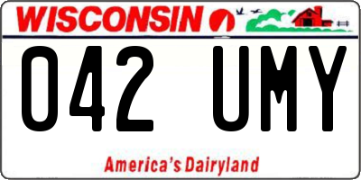 WI license plate 042UMY