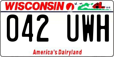WI license plate 042UWH
