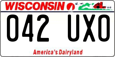 WI license plate 042UXO