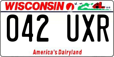 WI license plate 042UXR