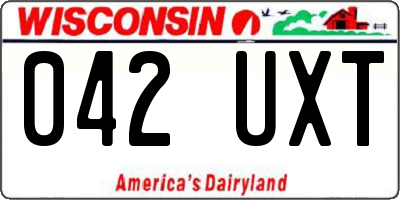 WI license plate 042UXT