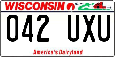 WI license plate 042UXU