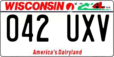 WI license plate 042UXV