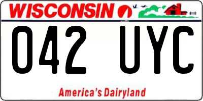 WI license plate 042UYC