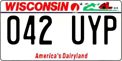 WI license plate 042UYP