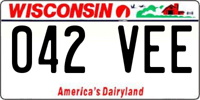 WI license plate 042VEE