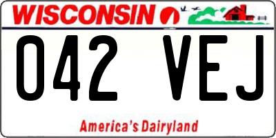 WI license plate 042VEJ