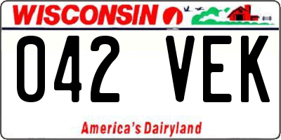 WI license plate 042VEK