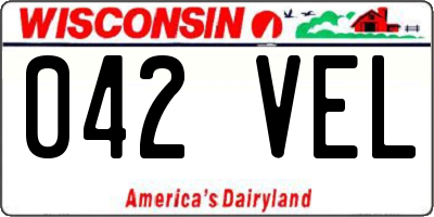 WI license plate 042VEL