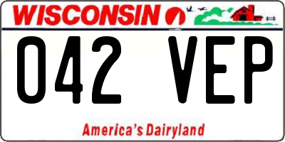 WI license plate 042VEP