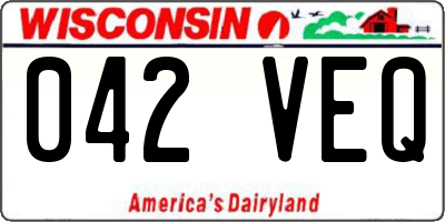 WI license plate 042VEQ