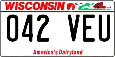 WI license plate 042VEU