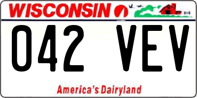 WI license plate 042VEV