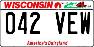 WI license plate 042VEW