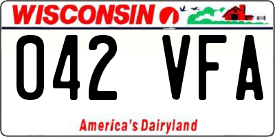 WI license plate 042VFA