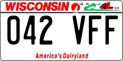 WI license plate 042VFF