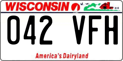 WI license plate 042VFH