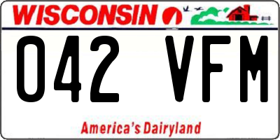 WI license plate 042VFM