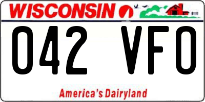 WI license plate 042VFO