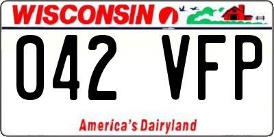 WI license plate 042VFP
