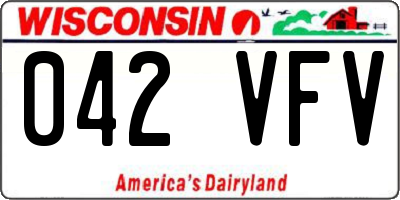 WI license plate 042VFV