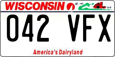 WI license plate 042VFX