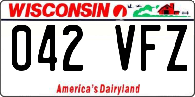 WI license plate 042VFZ