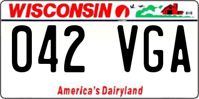 WI license plate 042VGA