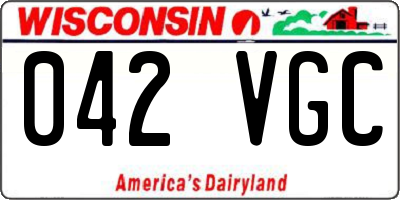 WI license plate 042VGC