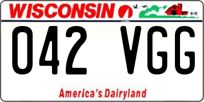 WI license plate 042VGG