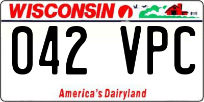 WI license plate 042VPC