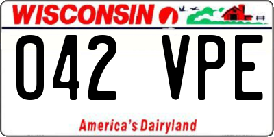 WI license plate 042VPE