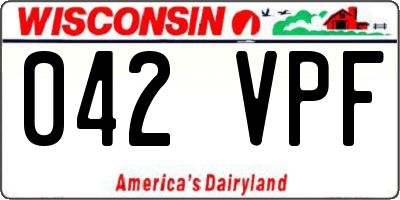 WI license plate 042VPF