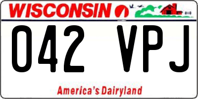 WI license plate 042VPJ