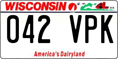WI license plate 042VPK