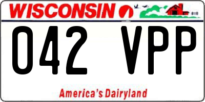 WI license plate 042VPP