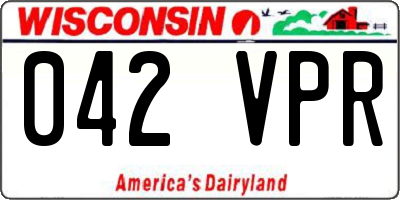 WI license plate 042VPR