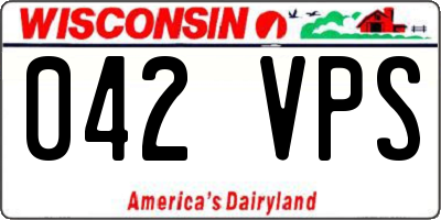 WI license plate 042VPS