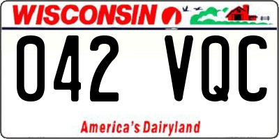 WI license plate 042VQC