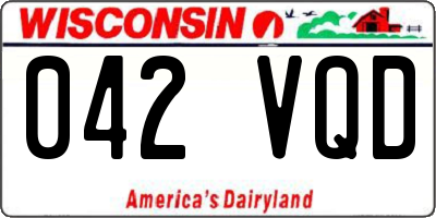 WI license plate 042VQD