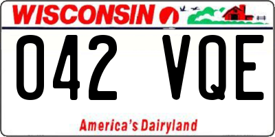 WI license plate 042VQE