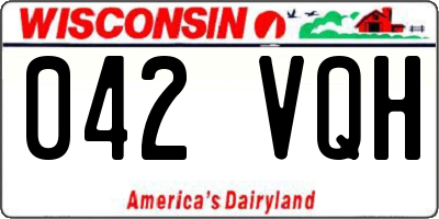 WI license plate 042VQH