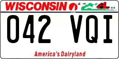 WI license plate 042VQI
