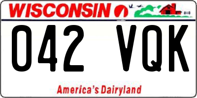 WI license plate 042VQK