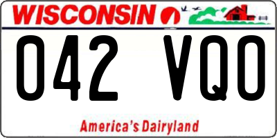 WI license plate 042VQO