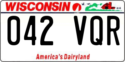 WI license plate 042VQR