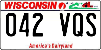 WI license plate 042VQS