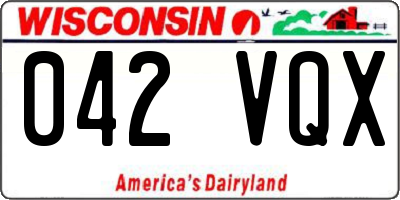 WI license plate 042VQX