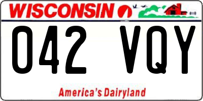 WI license plate 042VQY