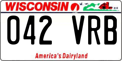 WI license plate 042VRB